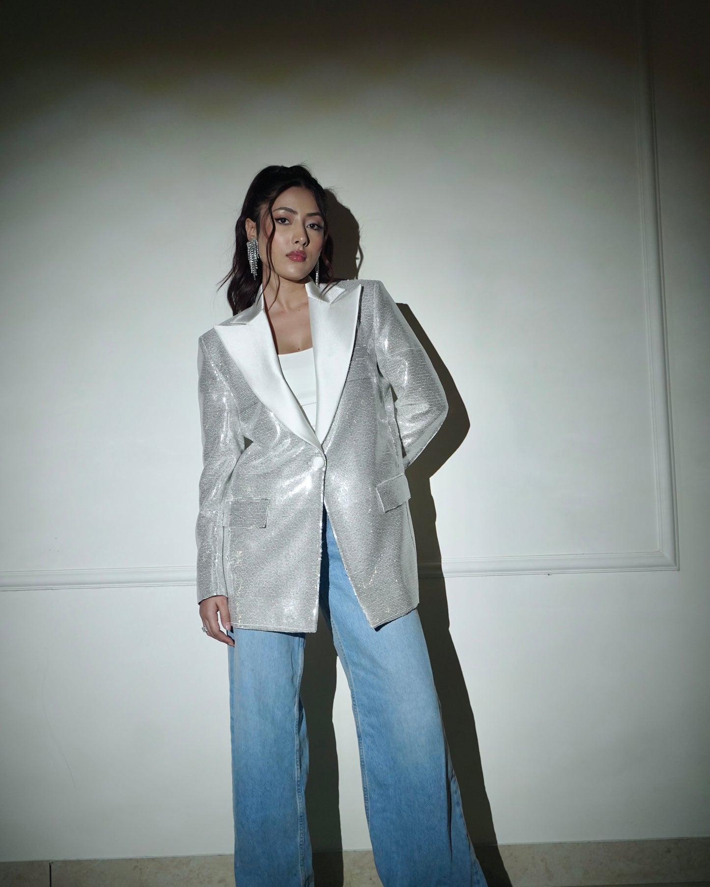 Silver Sequin Blazer