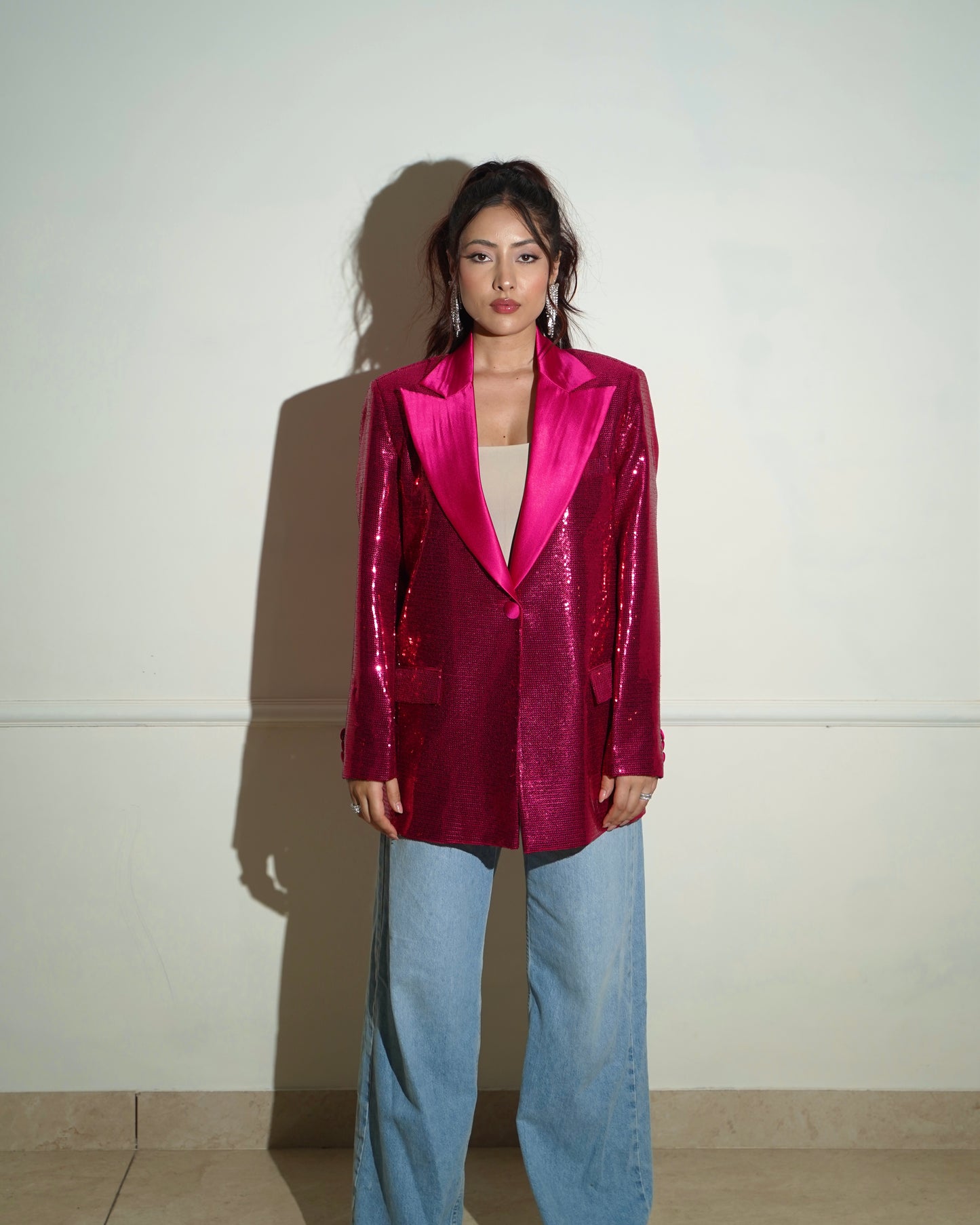 Hot Pink Sequin Blazer