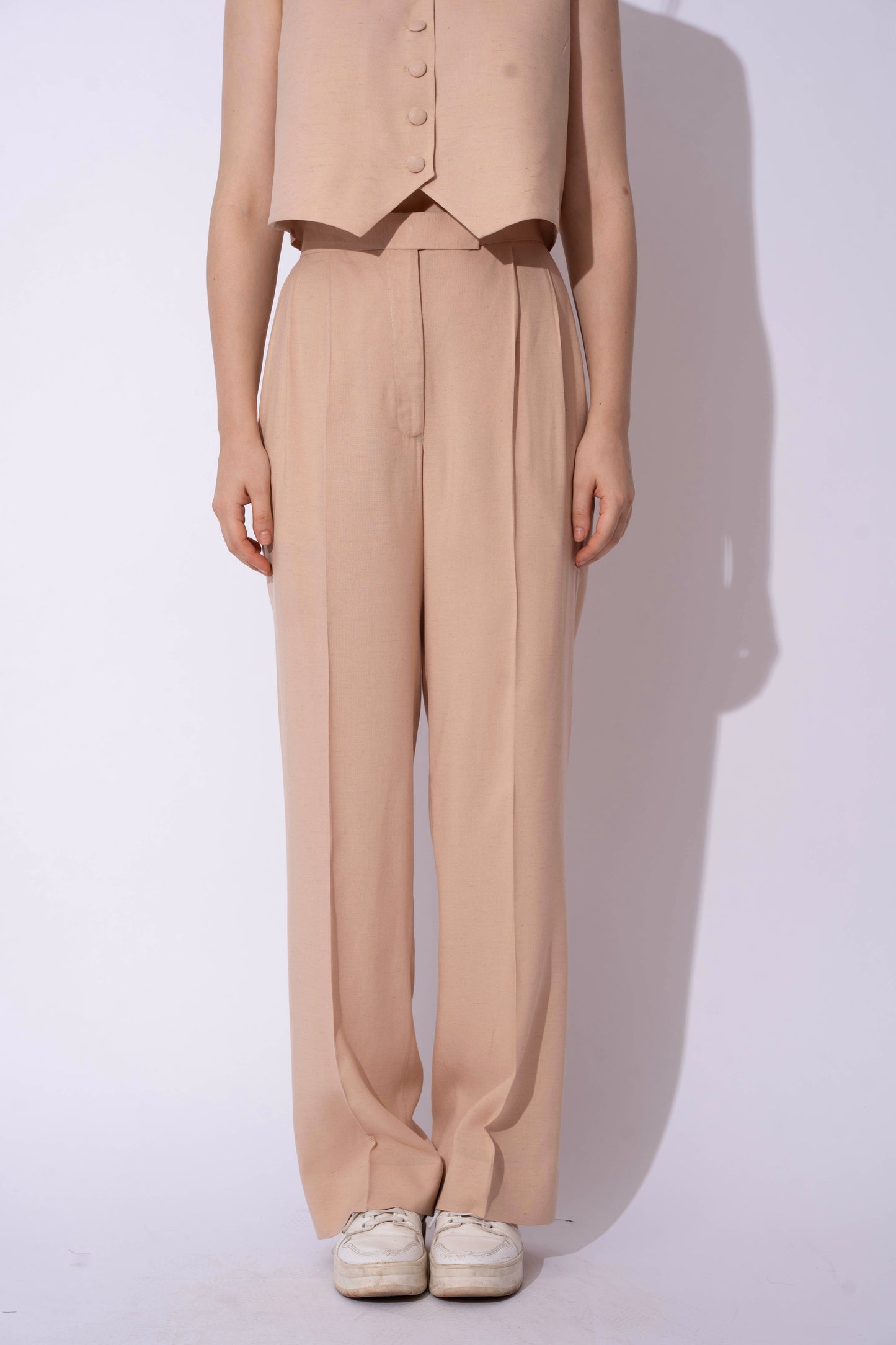 BEIGE LINEN WAISTCOAT WITH PANTS