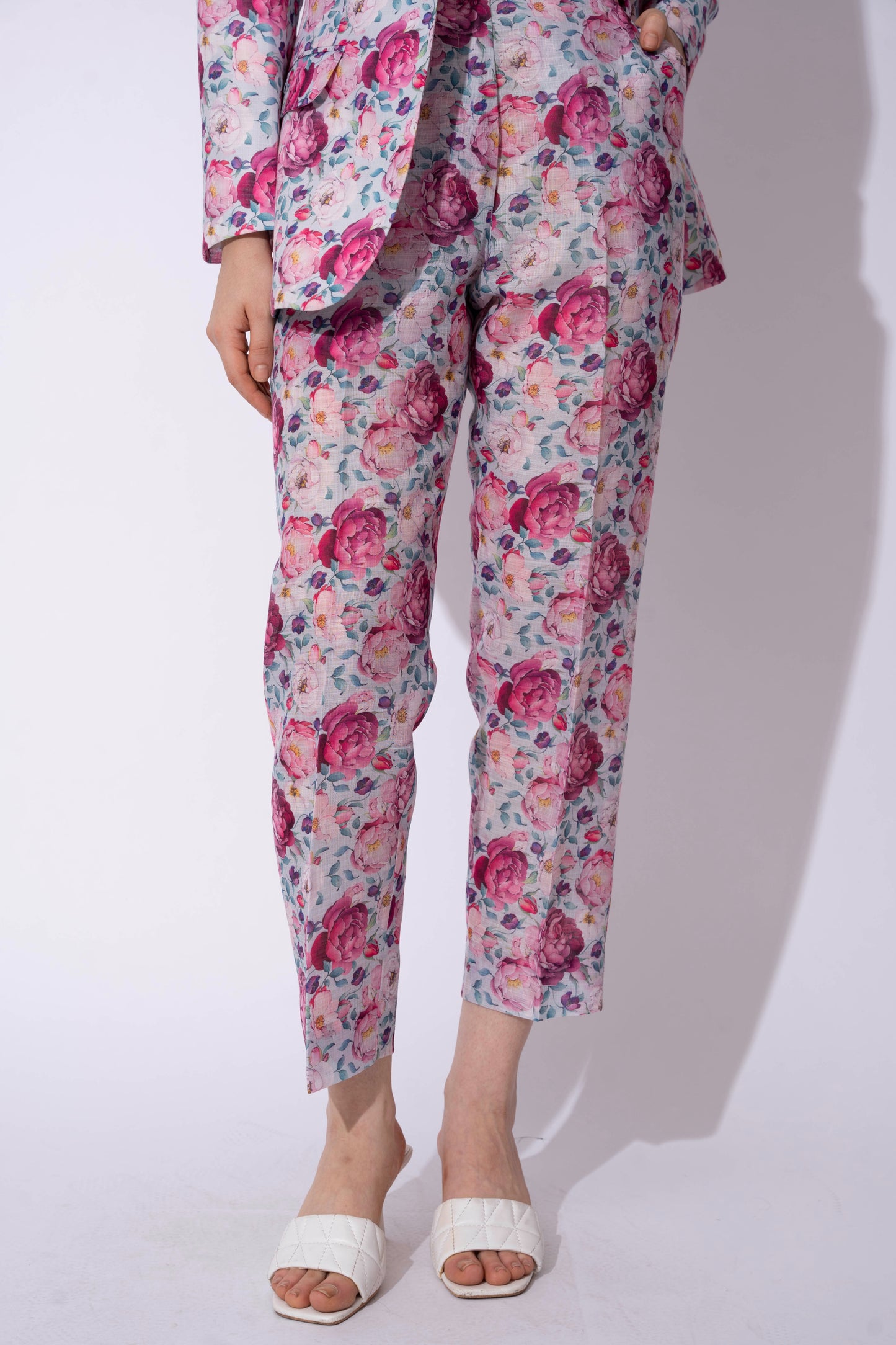 FLORAL LINEN PANT SUIT