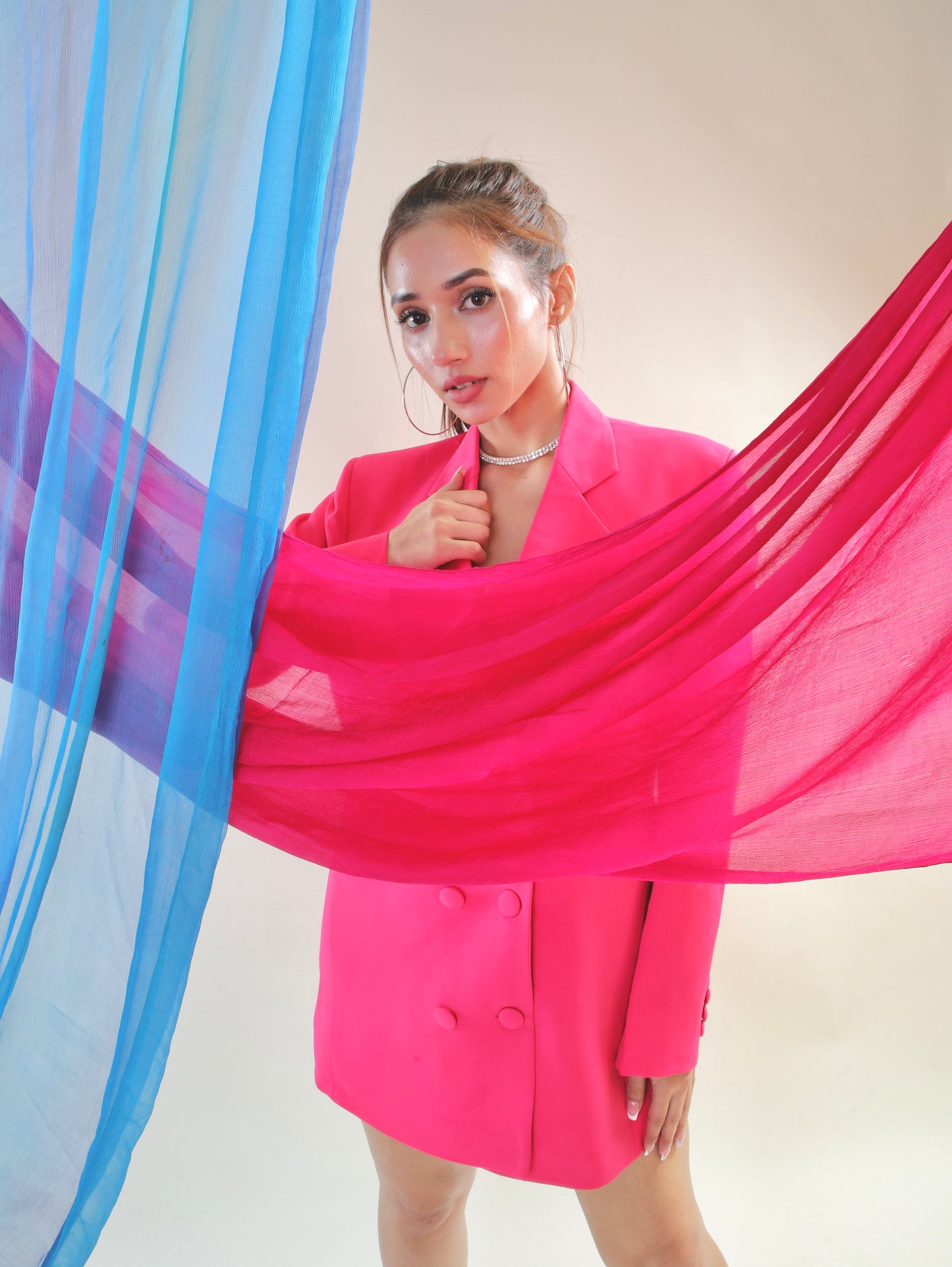 Hot Pink Oversized Blazer Dress