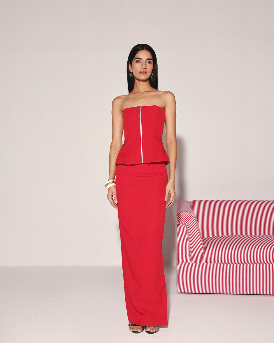 THE RED CHASE SKIRT SUIT