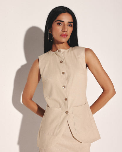 THE LADY DIANNA LINEN SKIRT SUIT