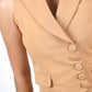 Beige Double Breasted Waistcoat