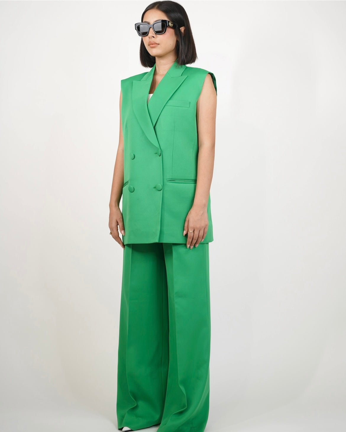 Green Sleeveless Pantsuit