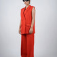 Red Sleeveless Pantsuit