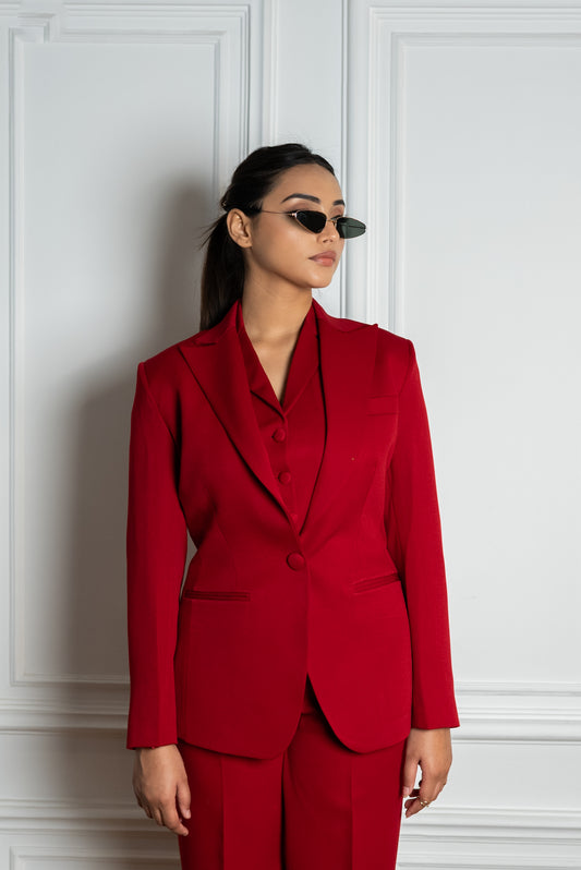 Cherry Red 3 Piece Suit