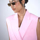 Baby Pink Sleeveless Blazer