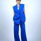 Blue Sleeveless Pantsuit