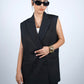 Black Sleeveless Blazer