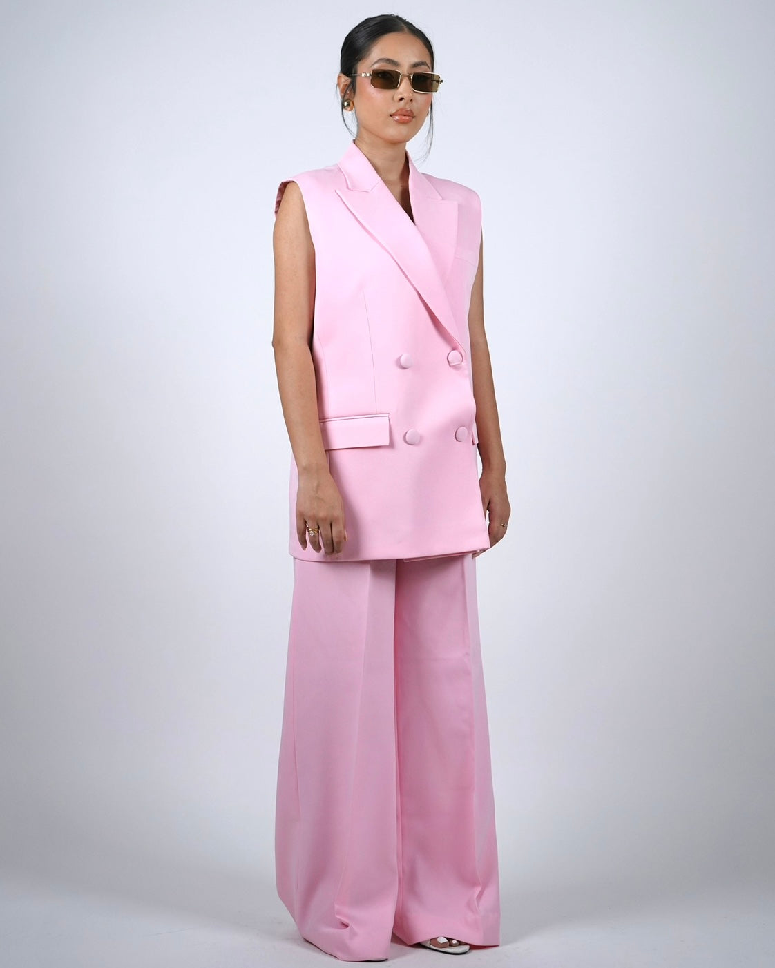 Baby Pink Sleeveless Pantsuit