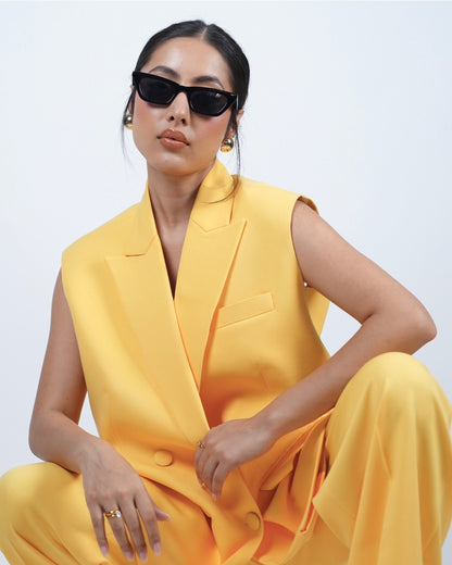 Yellow Sleeveless Pantsuit