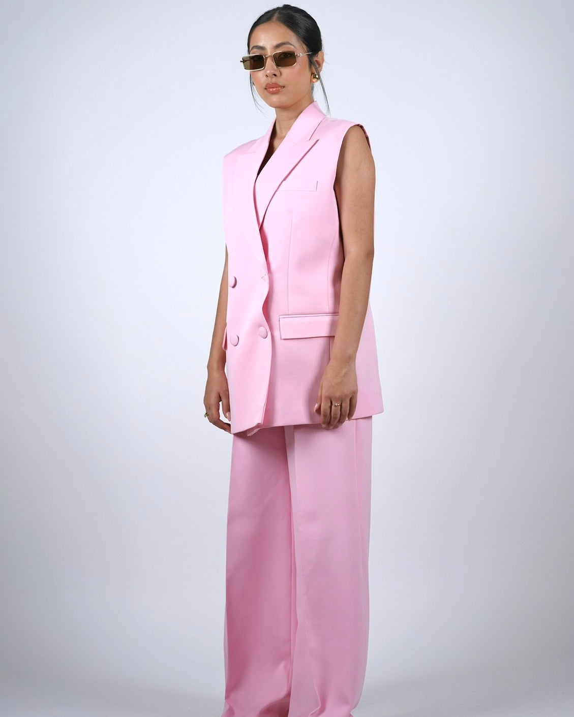 Baby Pink Sleeveless Pantsuit