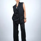 Black Sleeveless Pantsuit