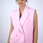 Baby Pink Sleeveless Blazer