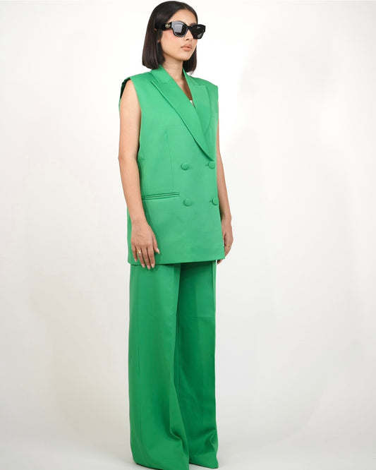 Green Sleeveless Pantsuit