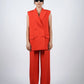 Red Sleeveless Pantsuit