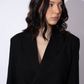 BLACK LINEN CROP BLAZER