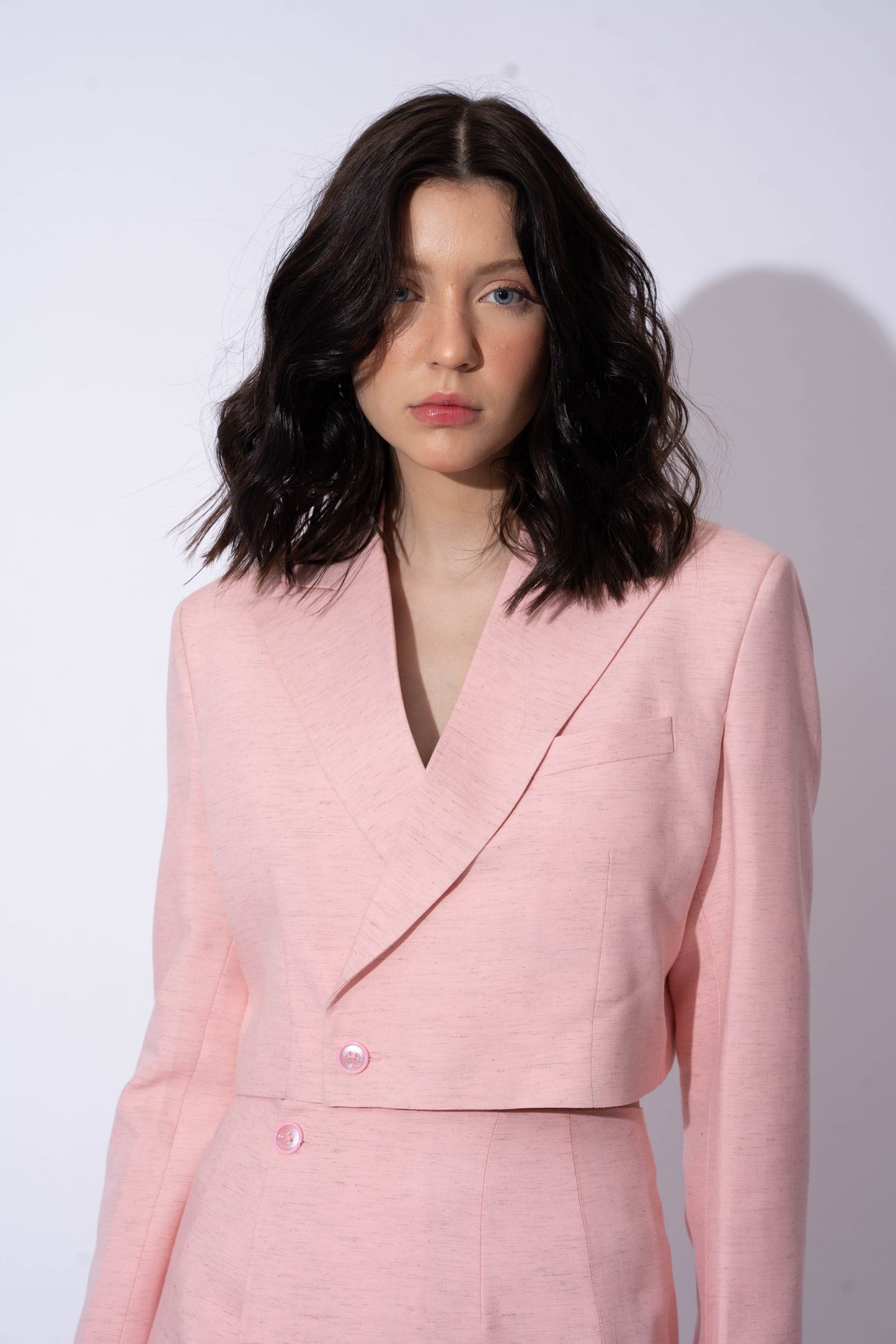 BABY PINK LINEN BLAZER