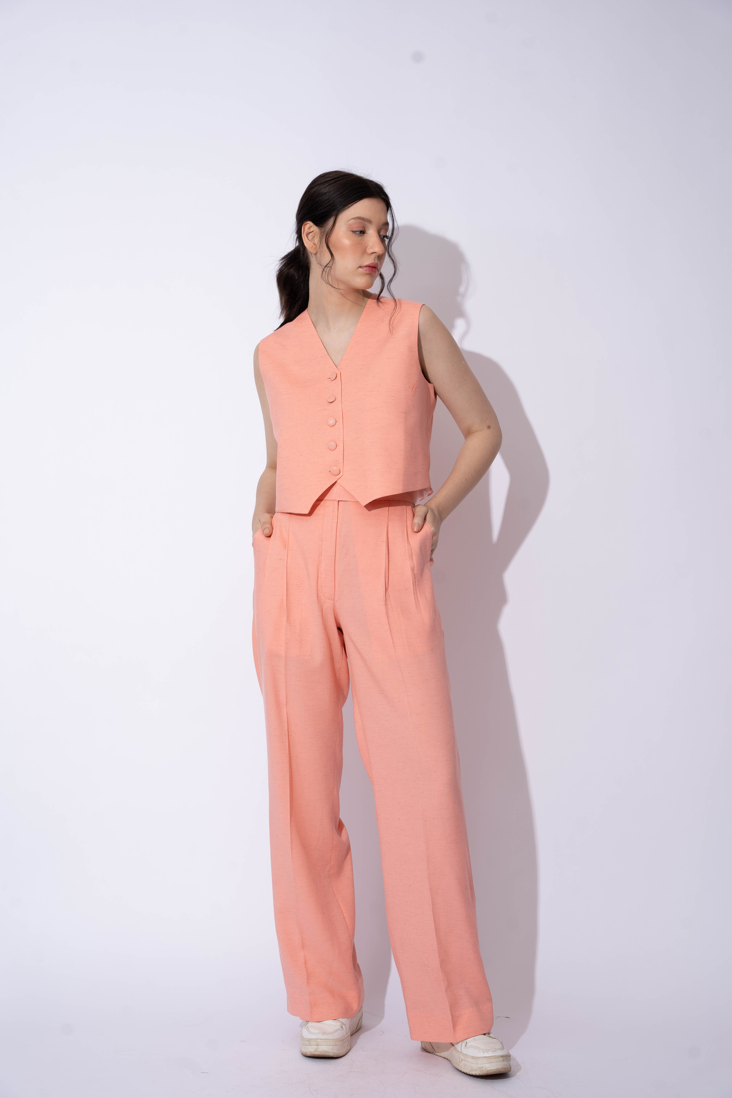 PEACH LINEN PANTS