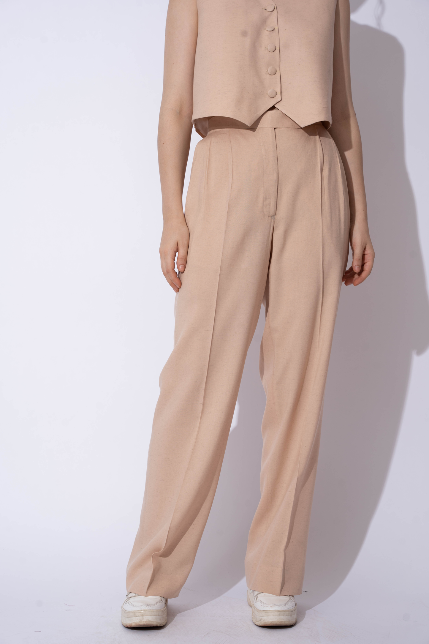 BEIGE LINEN WAISTCOAT WITH PANTS