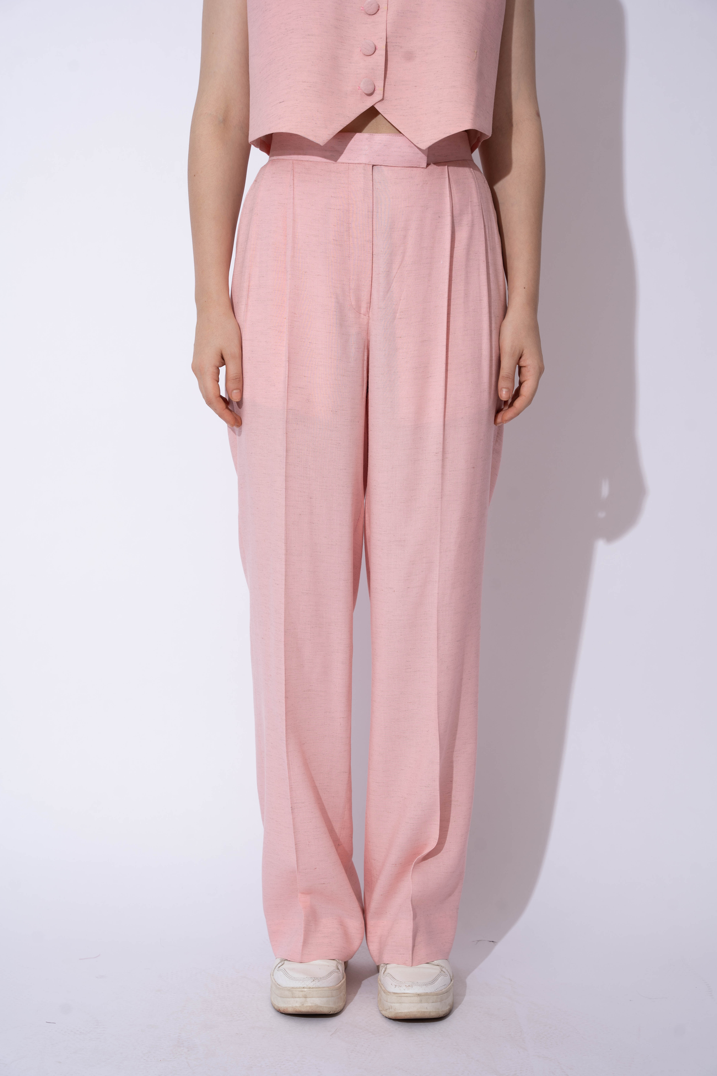 BABY PINK LINEN PANTS