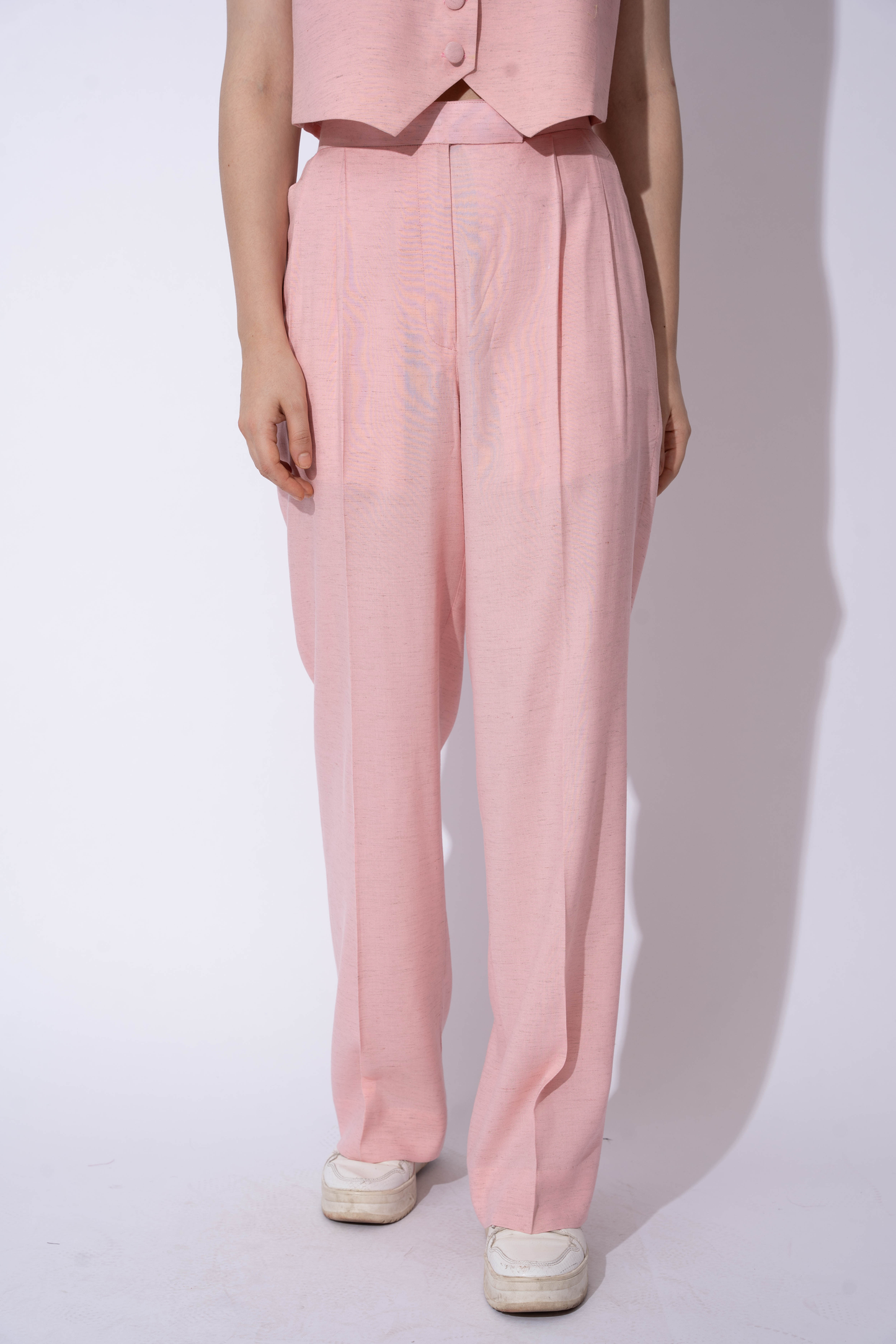 BABY PINK LINEN PANTS