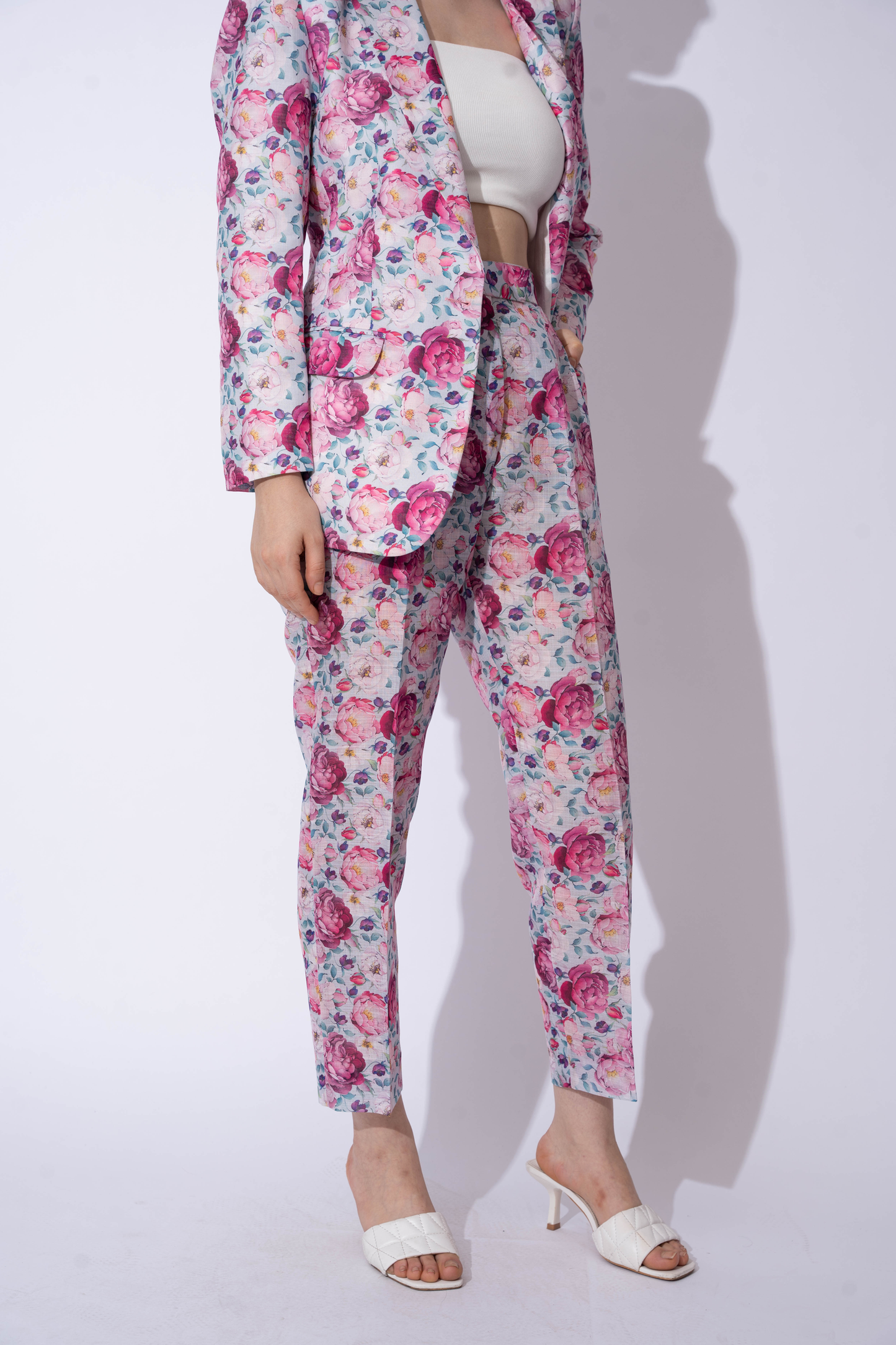 FLORAL LINEN PANTS