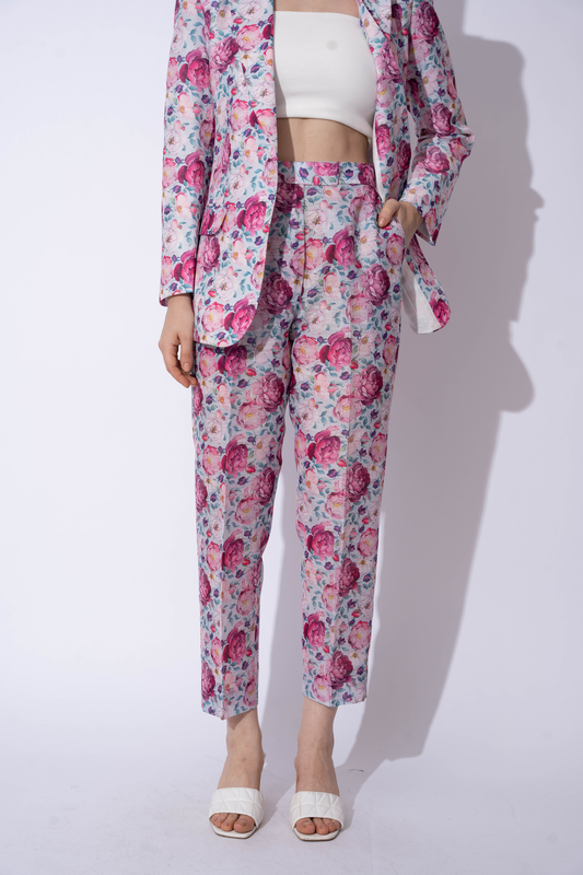 FLORAL LINEN PANTS