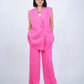 Hot Pink Sleeveless Pantsuit