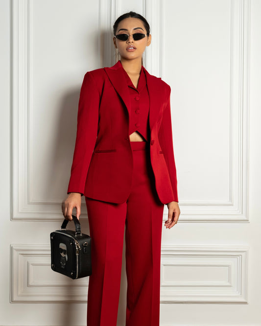 Cherry Red 3 Piece Suit