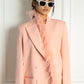 Peachy Feathered Blazer Dress