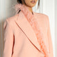 Peachy Feathered Blazer Dress