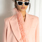 Peachy Feathered Blazer Dress