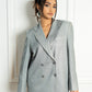 Silver Glitter Long Blazer