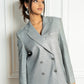 Silver Glitter Long Blazer