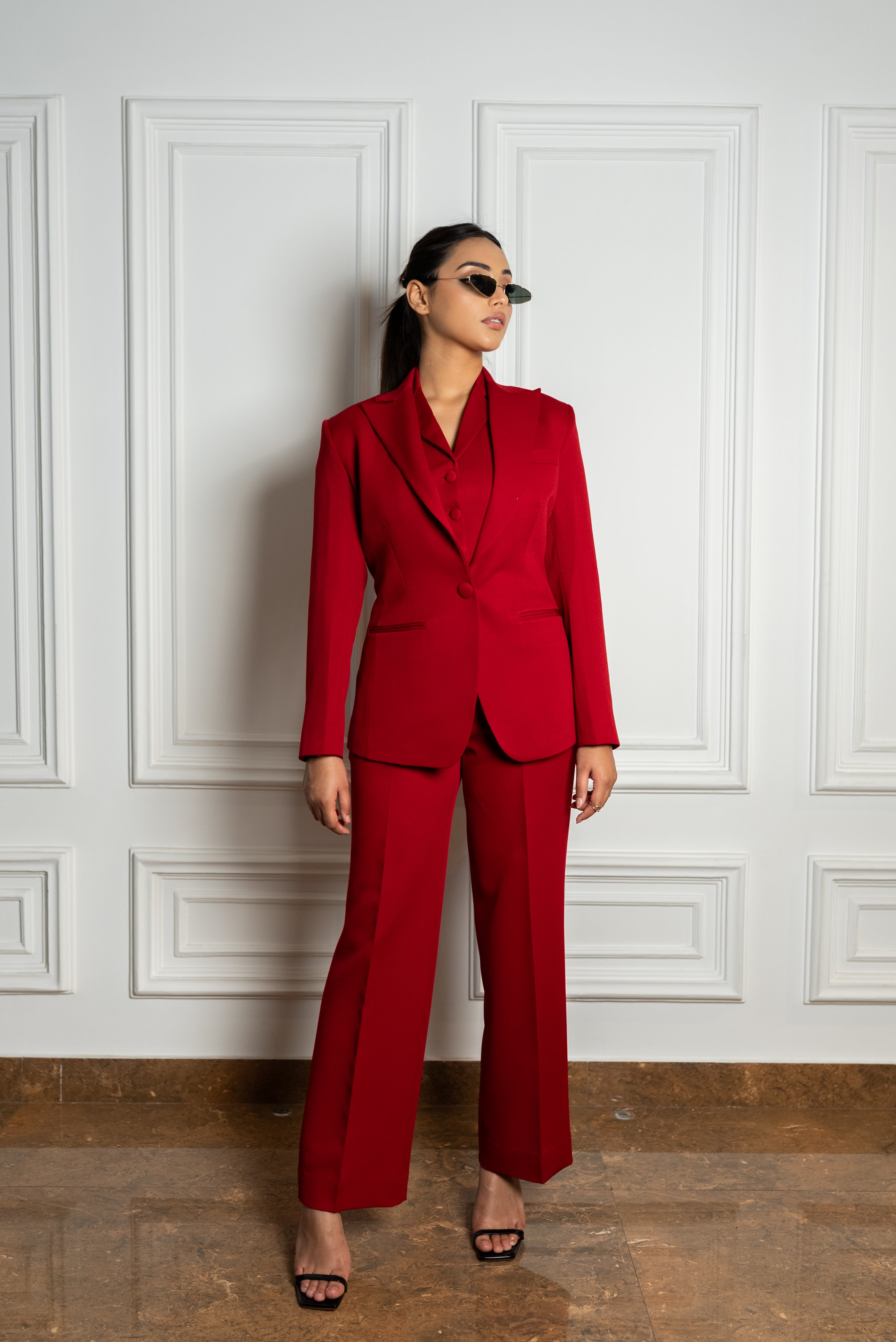 Cherry red shop blazer