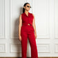 Cherry Red Waistcoat with Pants