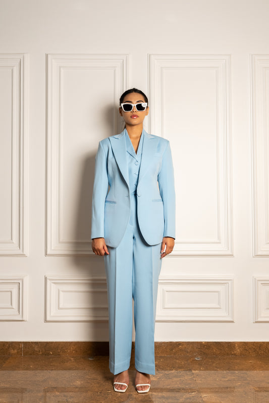 Pastel Blue Pantsuit