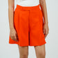 Orange Sleeveless Blazer With Shorts