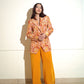 Orange Embroidered pantsuit