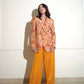 Orange Embroidered pantsuit