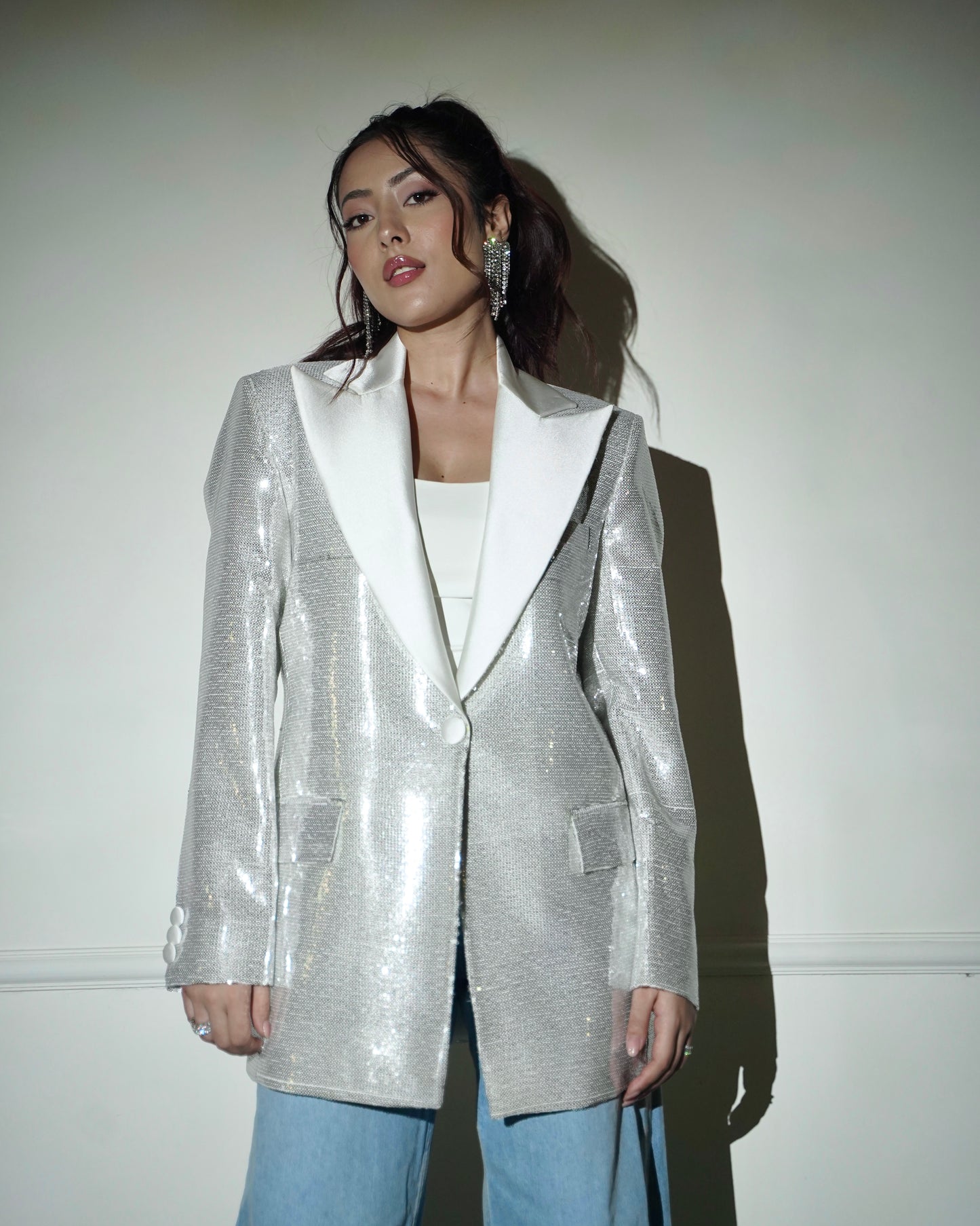 Silver Sequin Blazer