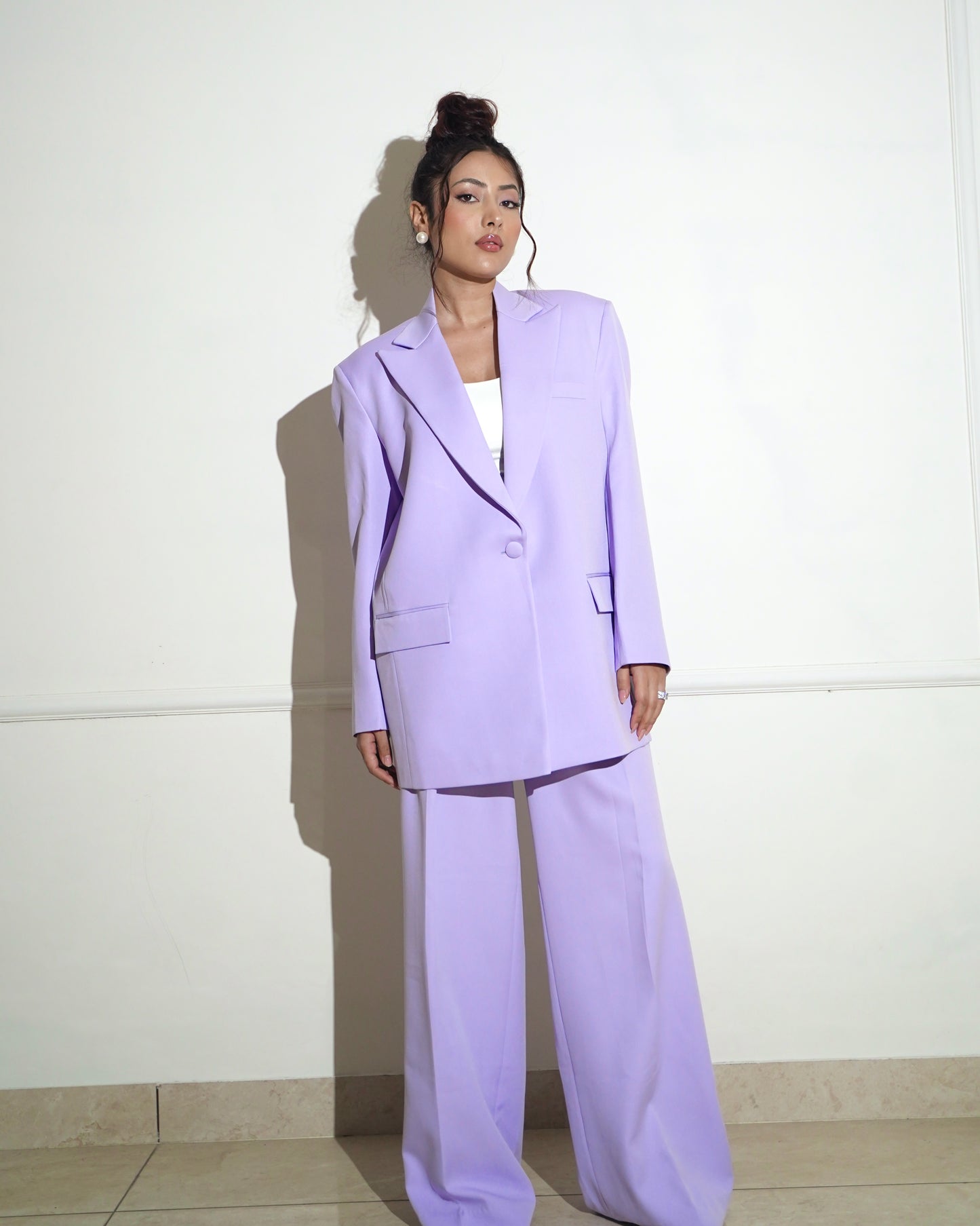 Lavender oversized pantsuit