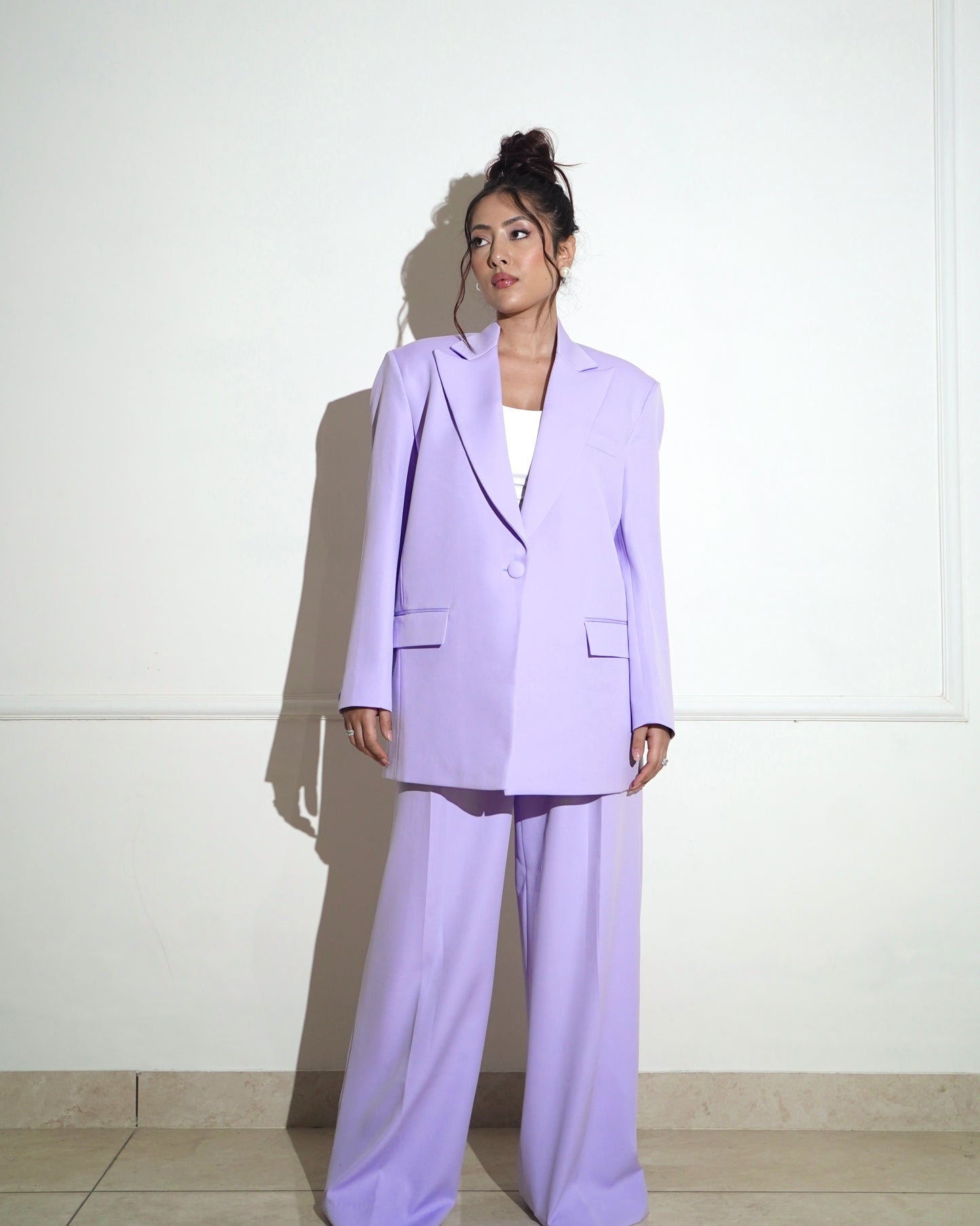 Lavender oversized pantsuit