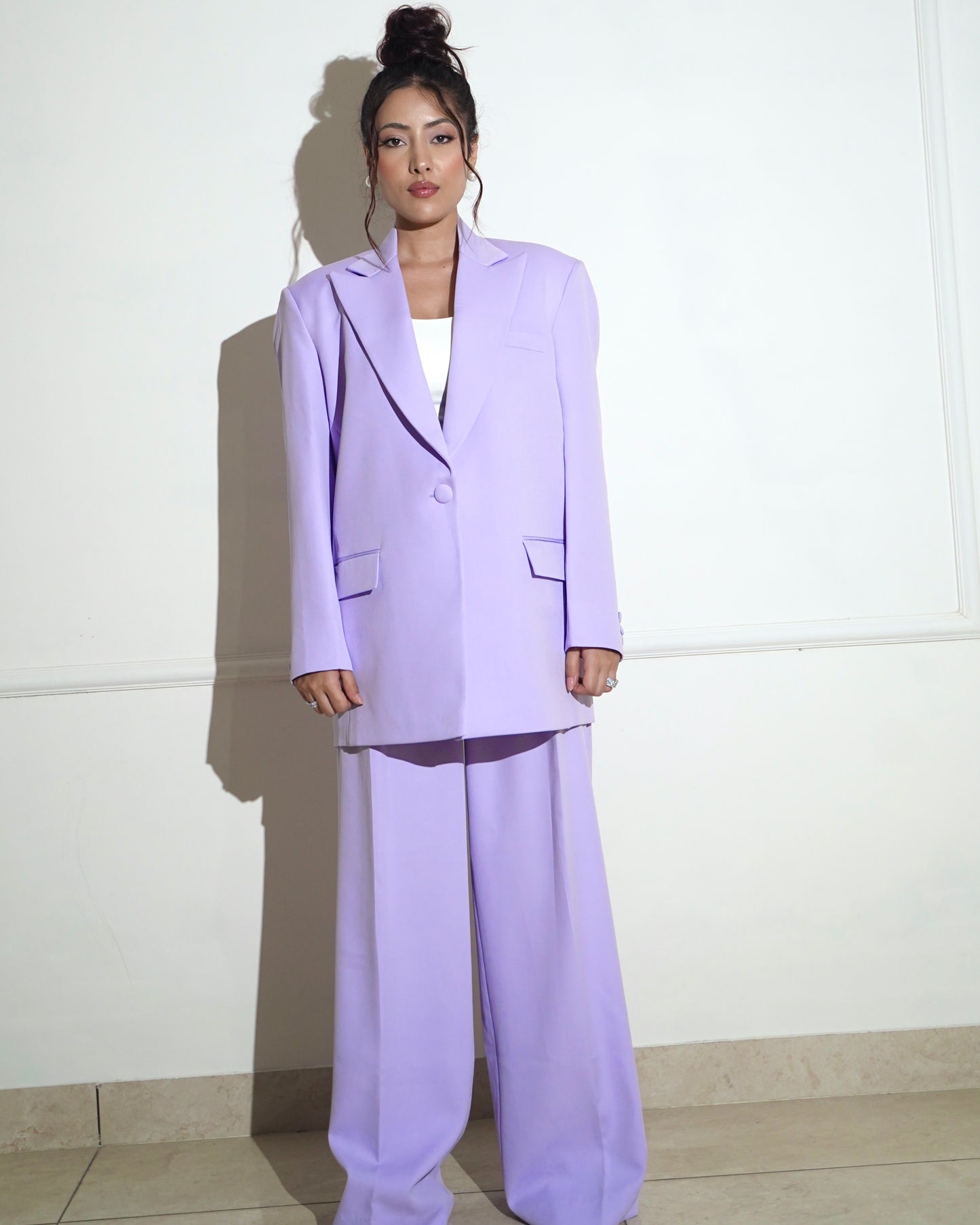 Lavender oversized pantsuit