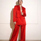 Red satin pantsuit