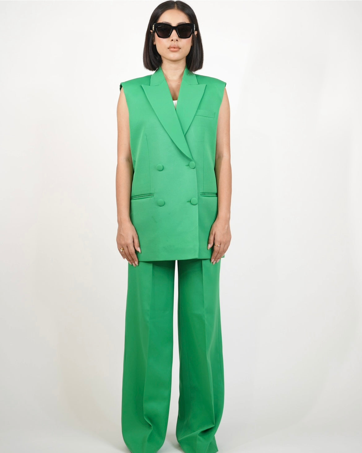 Green Sleeveless Pantsuit