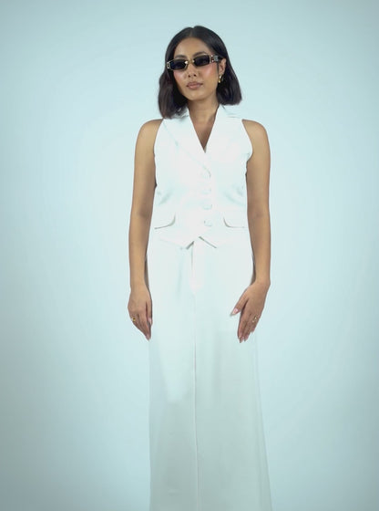 White Waistcoat With Skirt
