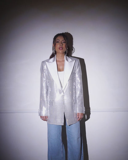 Silver Sequin Blazer